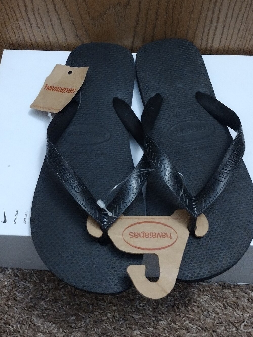 Havaianas Flip Flops  Men’s 9/10 EUR 41/42  Made In  Brazil New With Tags Black